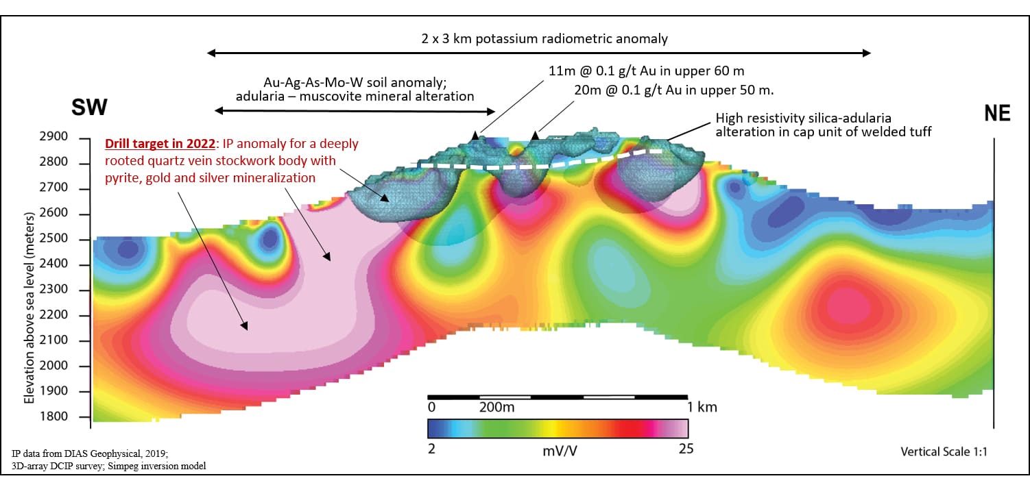 Amsel Property. Soil Geochemistry and IP Maps