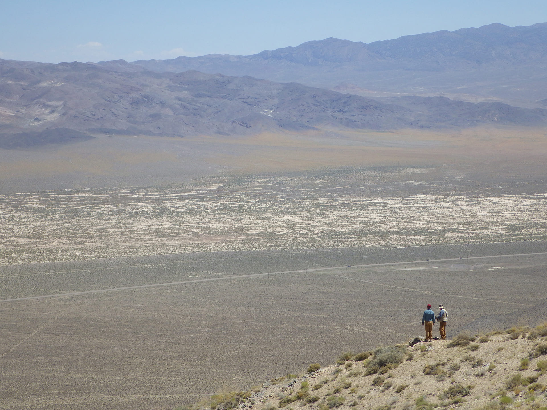 View east from east end of New Boston property, with state Highway 95 connecting Vegas and Reno in valley