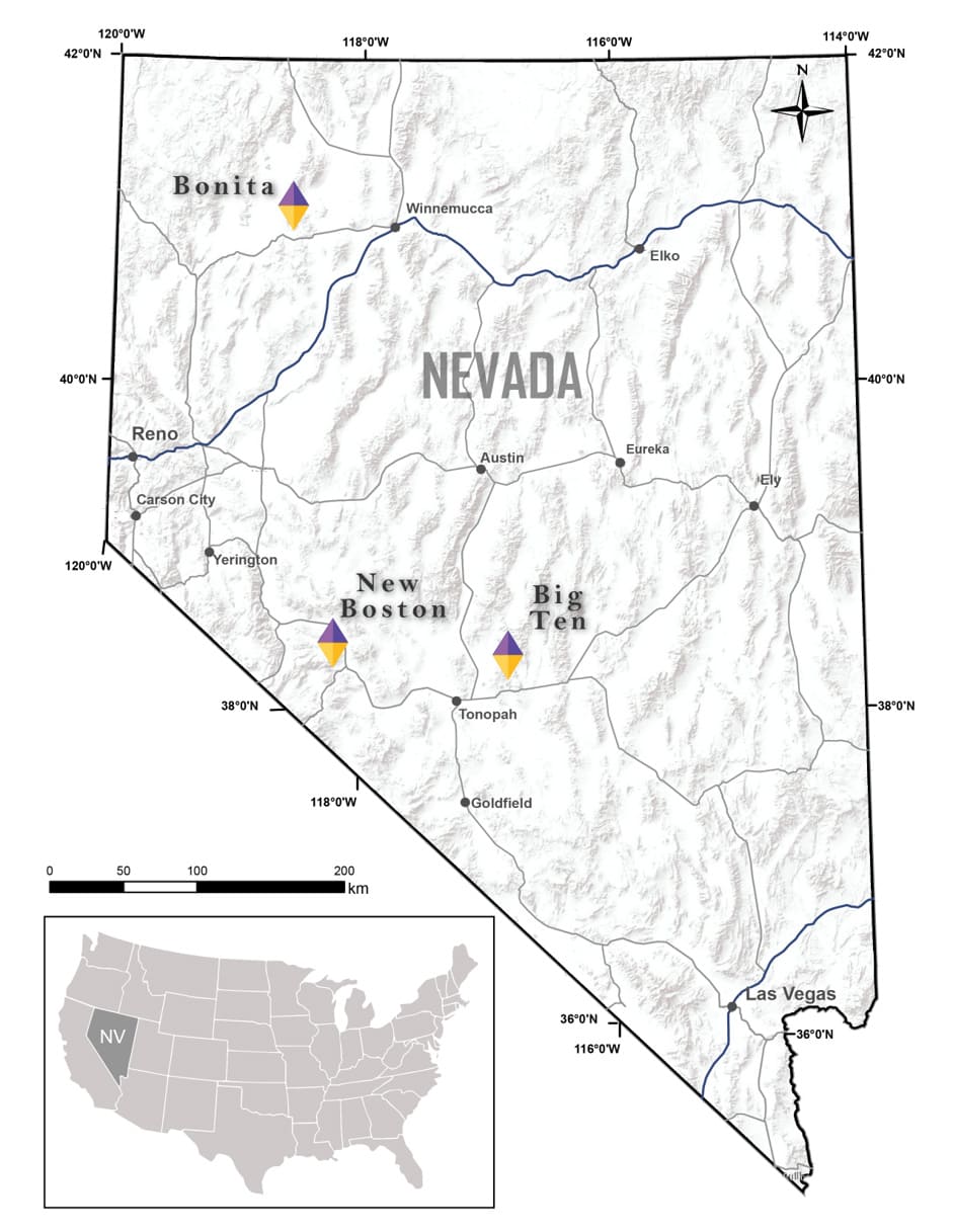 VR Property Portfolio map for Nevada
